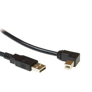 ACT USB2 Kabel A-B -  1,8 m Vinklet A-B USB Kabel Sort Vinklet B